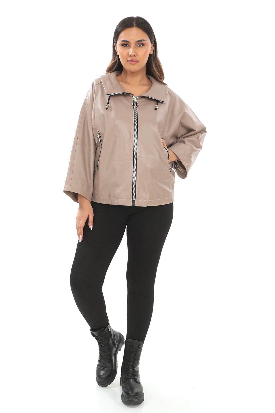 Kadın Oversize Hakiki Kuzu Derisi Mont/ceket BDC138 (Geniş Kalıp)