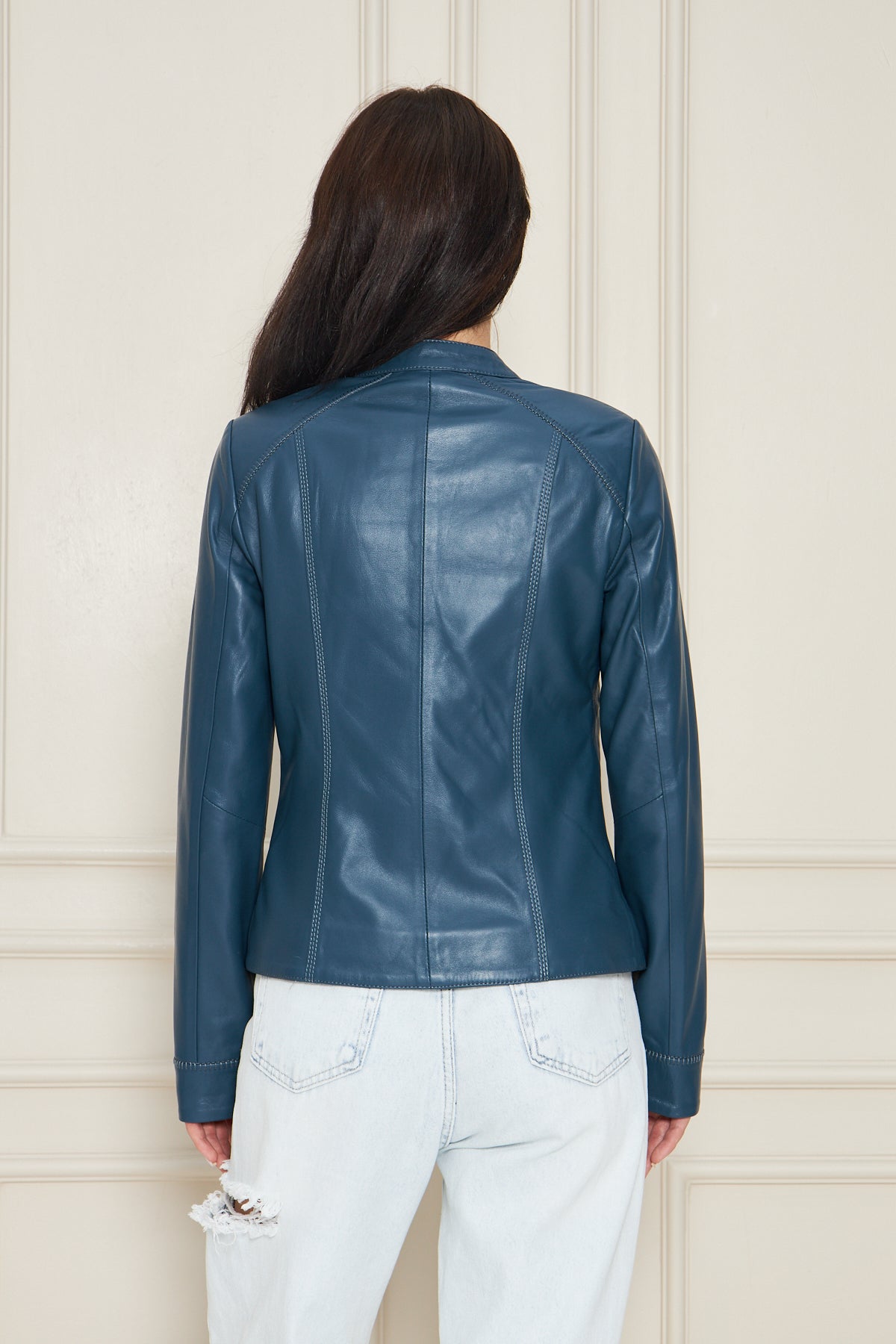 Kadın Hakiki Deri Ceket Mont Kuzu Derisi Ceket BDC118 (Dar Kalıp)