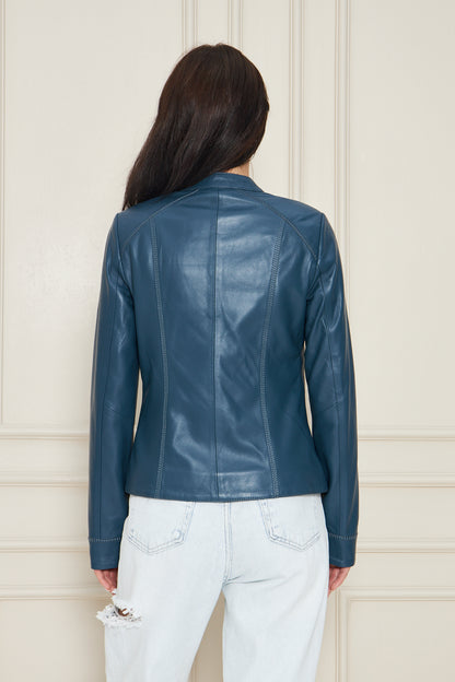 Kadın Hakiki Deri Ceket Mont Kuzu Derisi Ceket BDC118 (Dar Kalıp)
