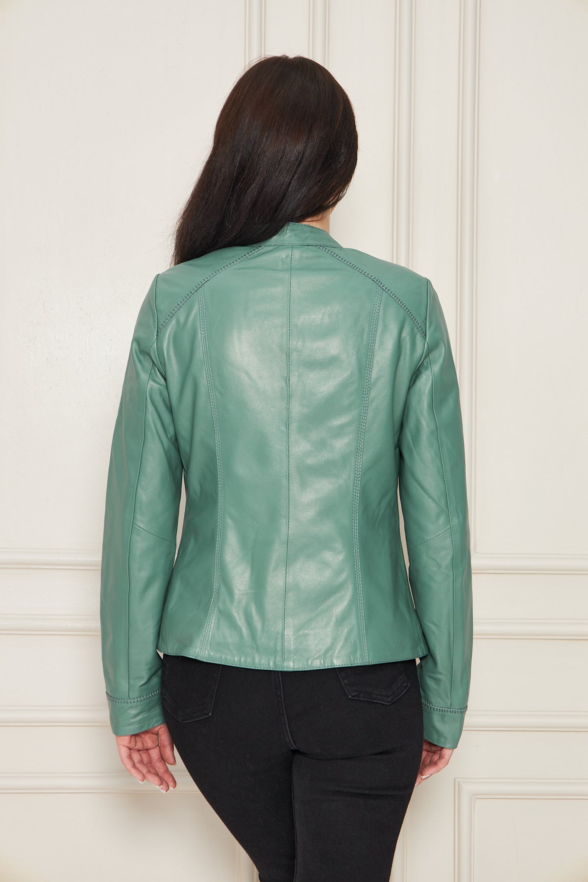 Kadın Hakiki Deri Ceket Mont Kuzu Derisi Ceket BDC118 (Dar Kalıp)