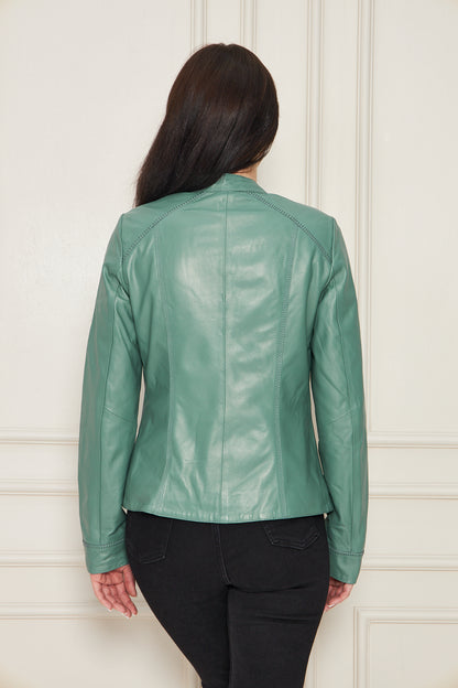 Kadın Hakiki Deri Ceket Mont Kuzu Derisi Ceket BDC118 (Dar Kalıp)