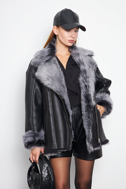 Hakiki Toscana Kürklü Manto - TK24105