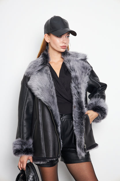 Hakiki Toscana Kürklü Manto - TK24105