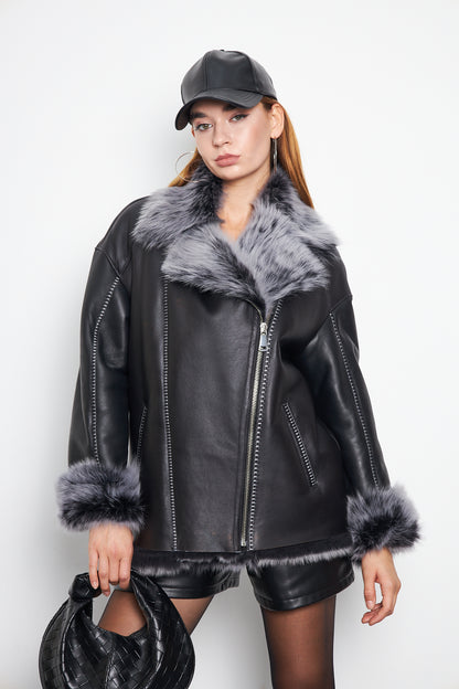 Hakiki Toscana Kürklü Manto - TK24105