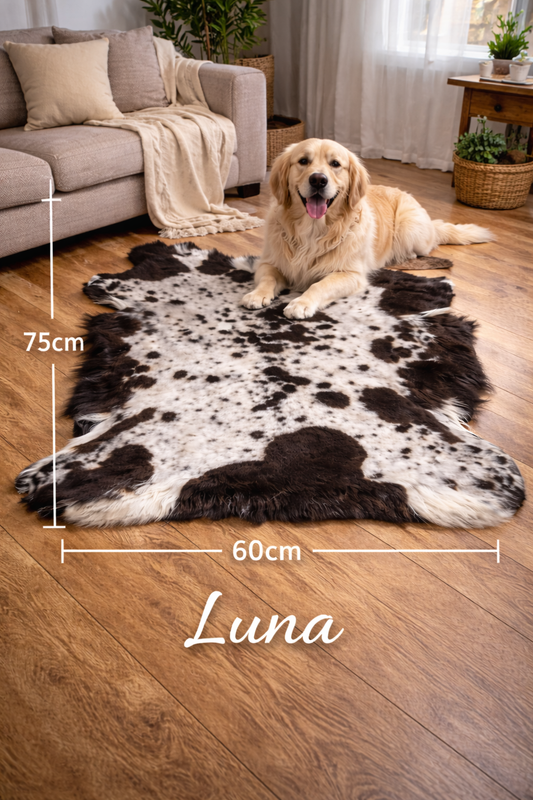 Luna – Hakiki Koyun Postu Halı (75×60 cm)